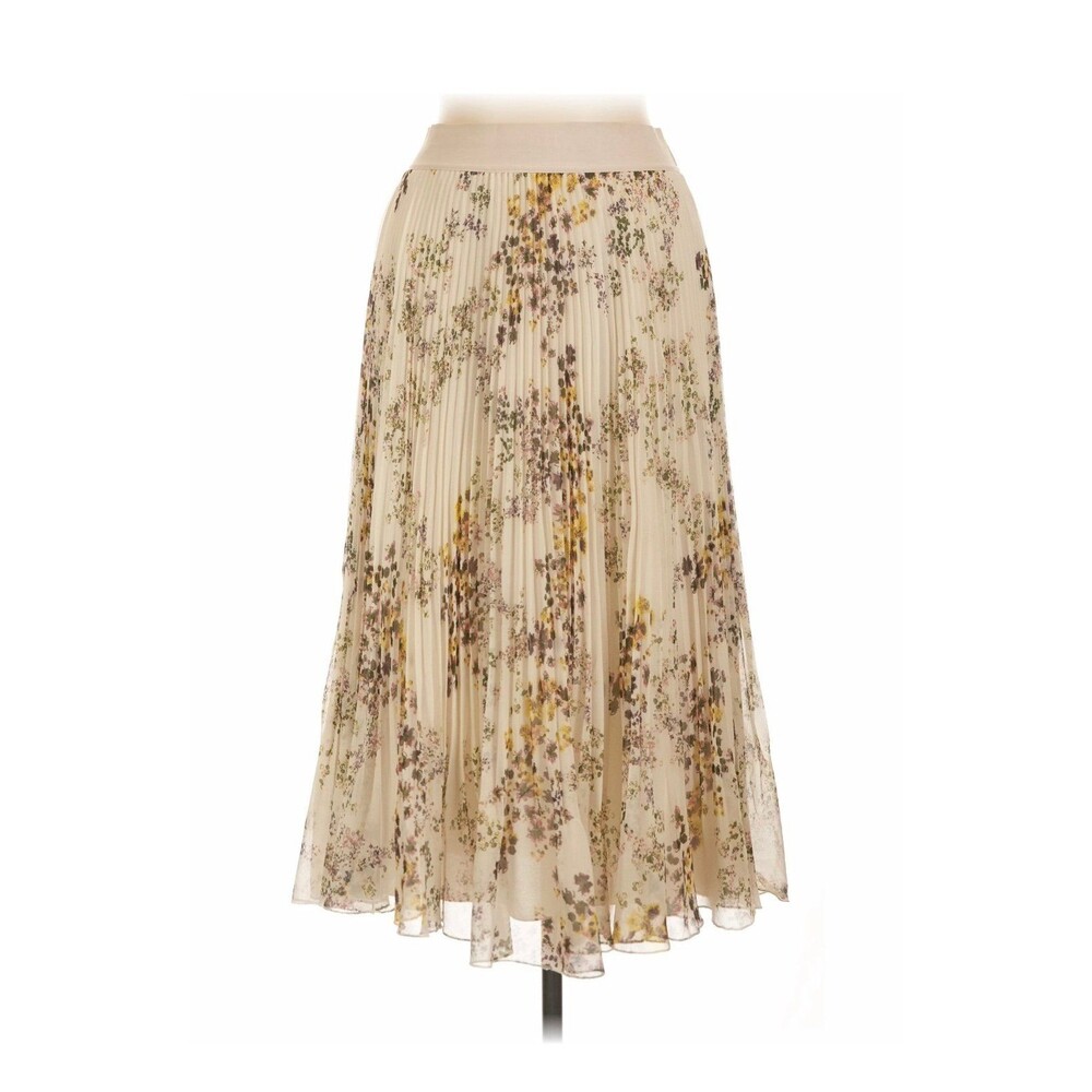 Aritzia Wilfred Limited Edition Design Twirl Skirt in Cream/Floral Size L